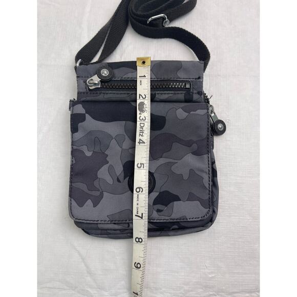 Kipling Camo Fog Eldorado Gray Black Crossbody Travel Bag - Picture 10 of 13